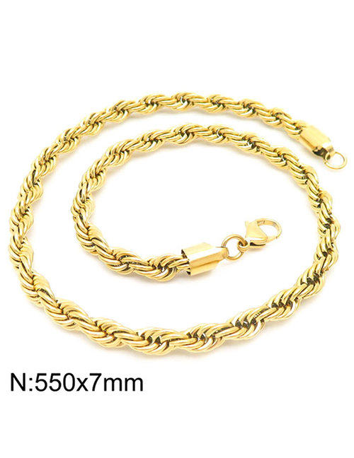 Fashion 20# Titanium Steel Geometric Twist Chain Necklace