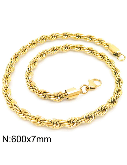 Fashion Twenty One# Titanium Steel Geometric Twist Chain Necklace