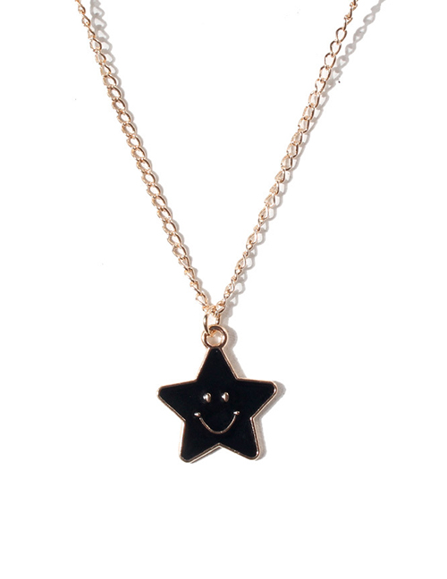 Fashion Gold Alloy Drop Oil Star Necklace