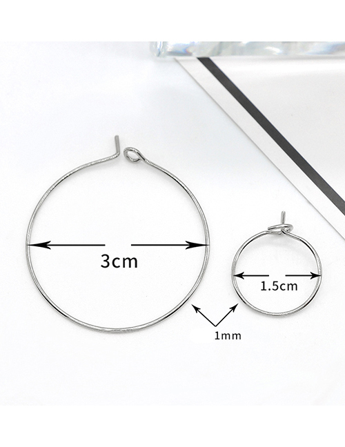 Fashion Nine-character Earrings Diameter 45mm Wire Diameter 0.7 White Gold Copper Gold Plated Hoop Earrings Diy Materials