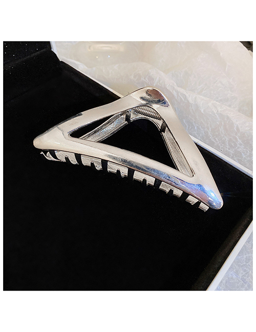 Fashion Grab Clip - Silver Metal Triangle Gripper