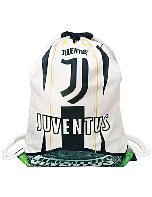 Fashion Juventus Geometric Football Fan Drawstring Backpack