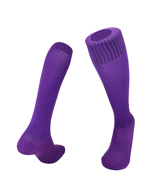 Fashion Purple Children's Code Polyester Cotton Knitted Football Socks