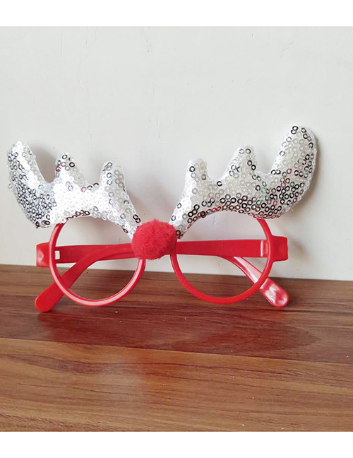 Fashion Short Silver Glitter Glasses Cotton Christmas Elk Glasses