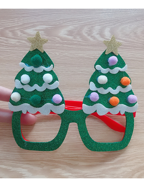 Fashion Green Christmas Tree Glasses Cotton Christmas Tree Glasses