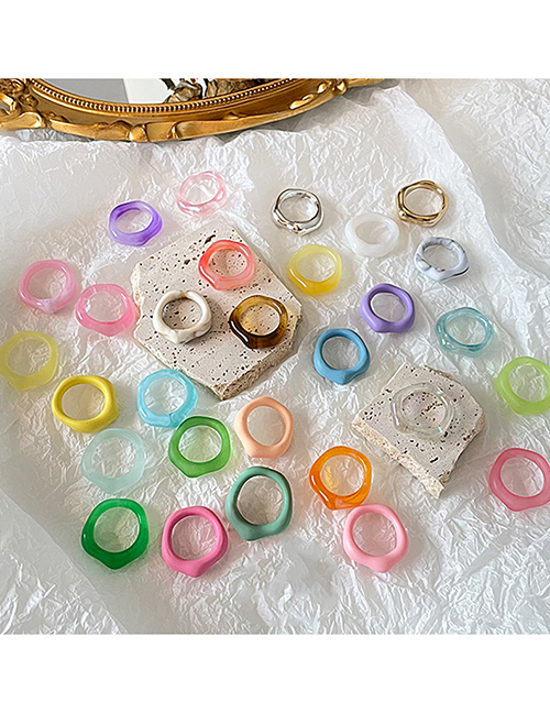 Fashion Ring Full Color Set [29 Pieces] Resin Geometric Ring Set