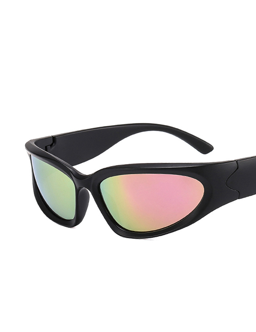 Fashion Black Frame Powder Film Pc Cat Eye Large Frame Sunglasses
