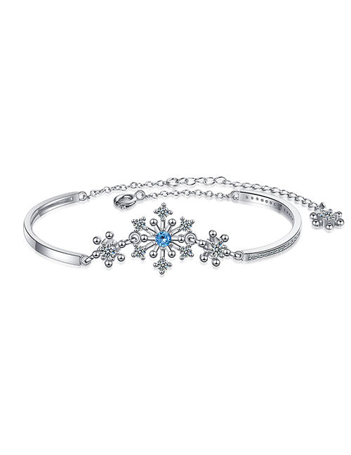 Fashion Silver Bronze Zirconium Snowflake Bracelet