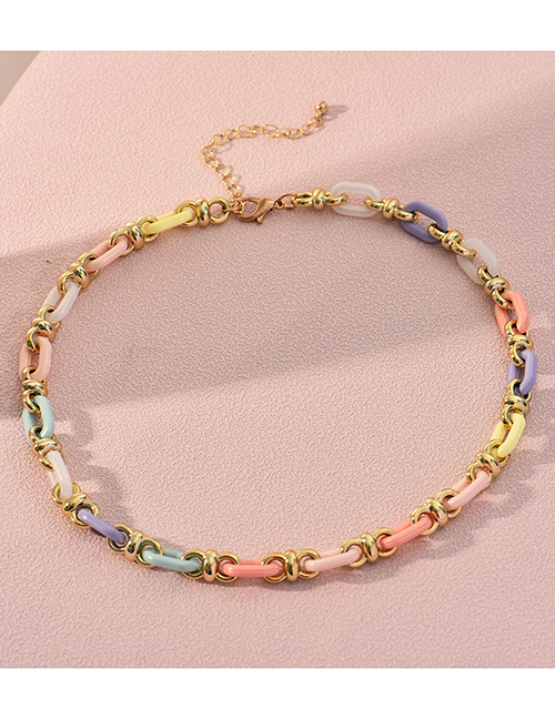 Fashion Necklace Multicolor Panel Chain Necklace