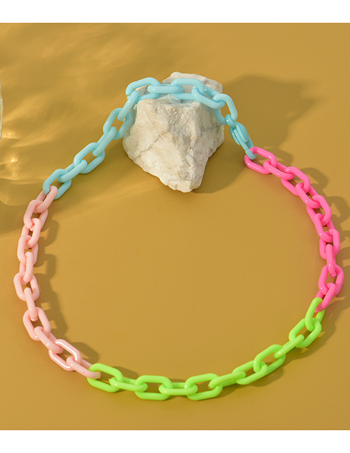 Fashion Multicolor Resin Multicolor Chain Necklace