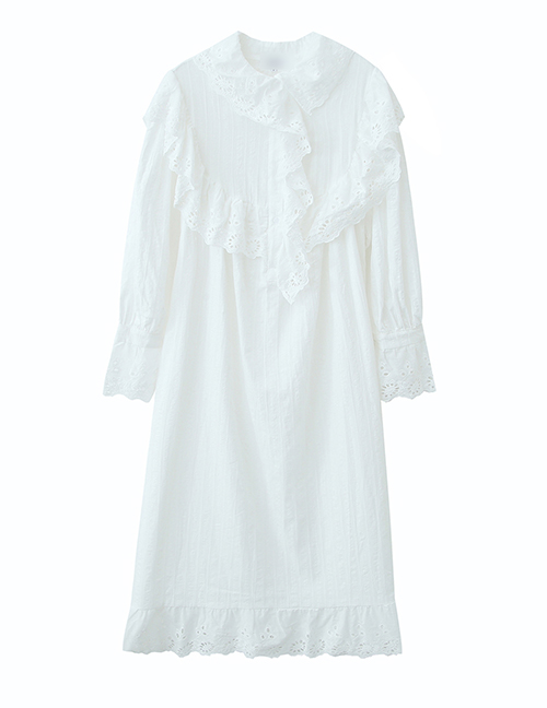 Fashion White Lace Trim Dress