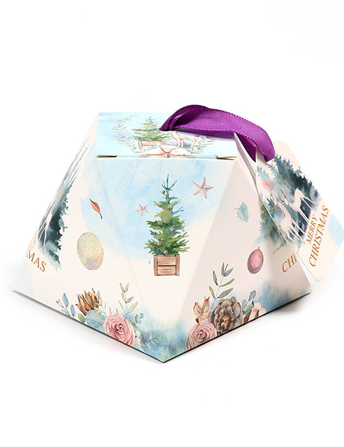 Fashion S513 Gray And Blue Elk Christmas Candy Box