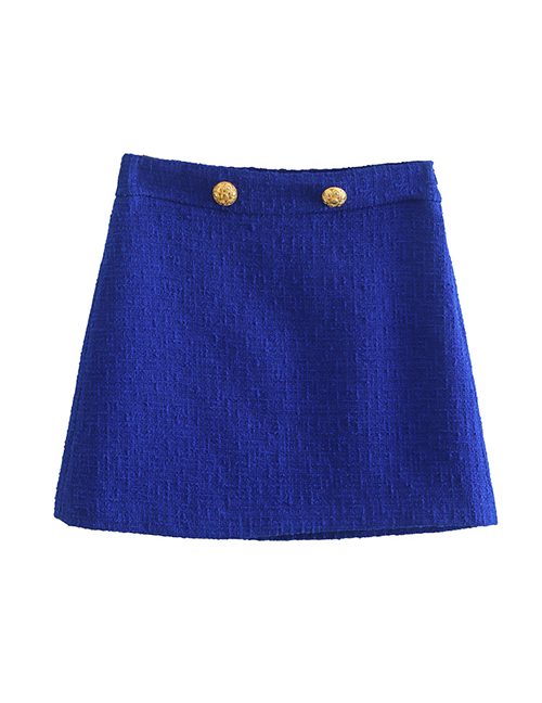 Fashion Skirt Two-button Textured Skirt