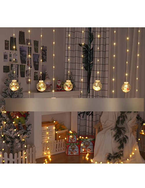 Fashion Warm White 220v Plug-in Model Leather Cable Model Led Christmas Wishing Ball Curtain Light (charged)