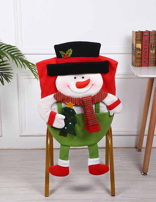 Fashion Chair Cover Christmas Snowman Fabric Christmas Chair Cover