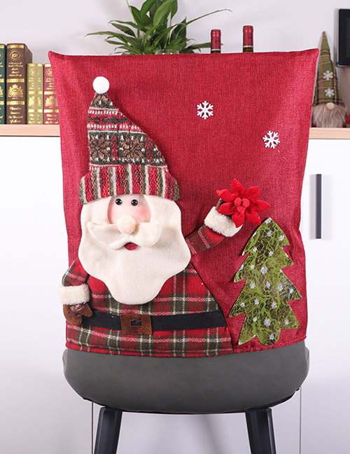 Fashion Three-dimensional Seat Cover For The Elderly Christmas Snowman Santa Burlap Back Cover