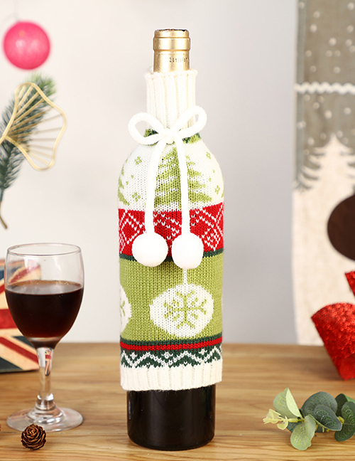 Fashion Christmas Tree Knitted Christmas Wine Set