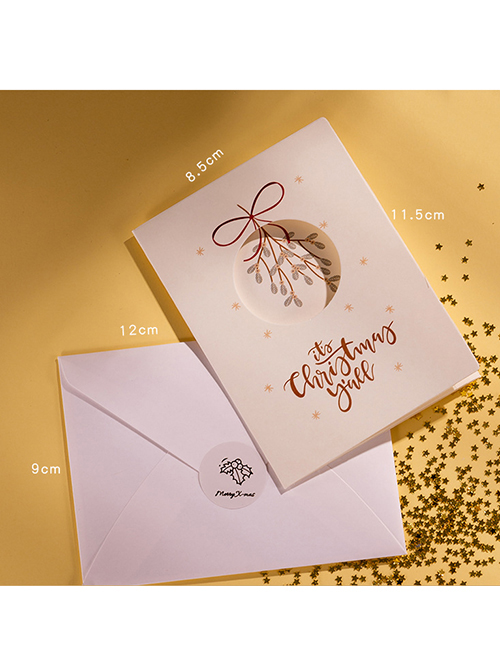 Fashion Happy Christmas Tri-fold Greeting Card-f Section (2 Pieces) Christmas Tri-fold Cartoon Greeting Card