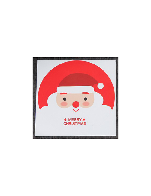 Fashion Large Red Santa Claus (1 Sheet) (3 Pieces) Christmas Wrapping Stickers