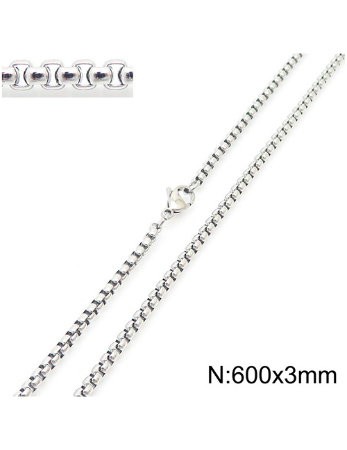 Fashion Twenty One# Titanium Steel Geometric Box Chain Jewelry With Chain