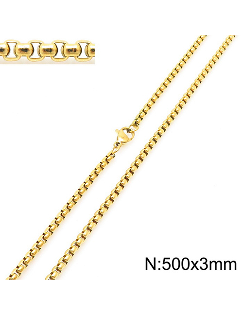 Fashion Twenty Two# Titanium Steel Geometric Box Chain Jewelry With Chain