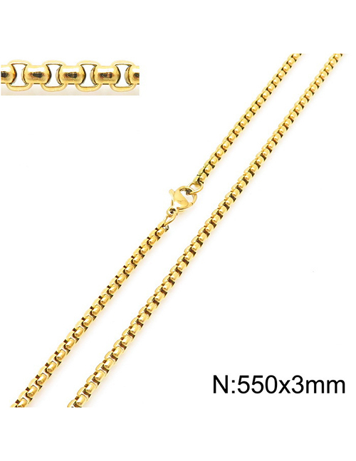 Fashion Twenty Three# Titanium Steel Geometric Box Chain Jewelry With Chain