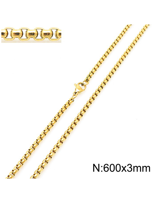 Fashion Twenty Four# Titanium Steel Geometric Box Chain Jewelry With Chain