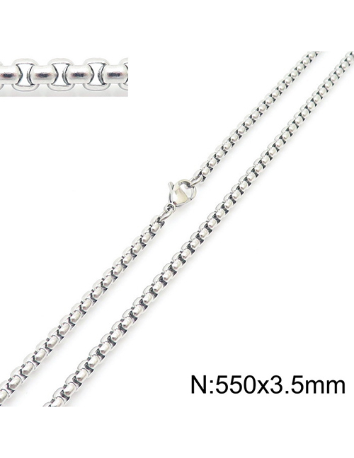 Fashion 25# Titanium Steel Geometric Box Chain Jewelry With Chain