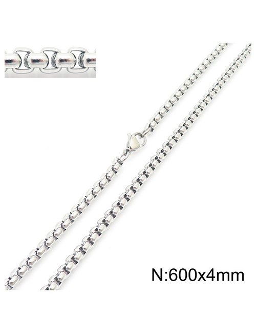 Fashion 31# Titanium Steel Geometric Box Chain Jewelry With Chain