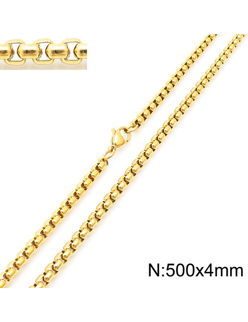 Fashion 34# Titanium Steel Geometric Box Chain Jewelry With Chain
