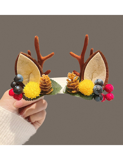 Fashion Golden Fruit Christmas Antlers Clip