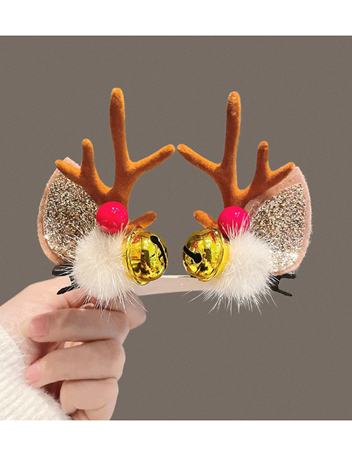 Fashion Bell White Ball Khaki Antlers Christmas Antlers Clip