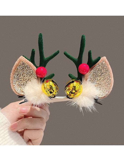 Fashion Bell White Ball Green Antler Christmas Antlers Clip