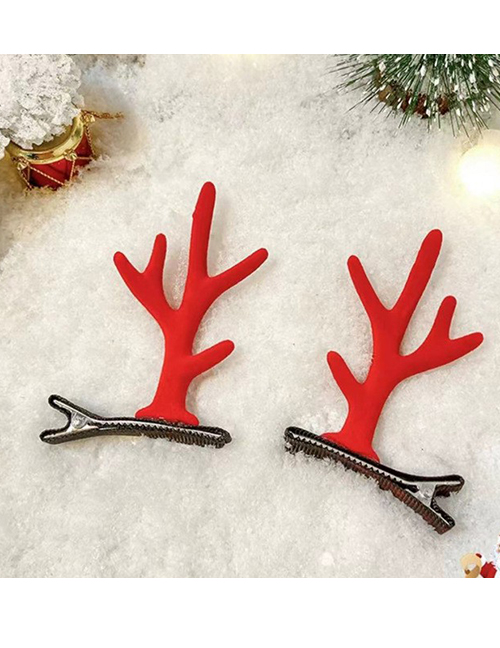 Fashion A Pair Of Simple Red Antlers Christmas Antlers Clip