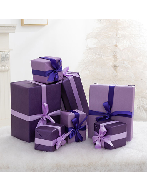 Fashion Purple Pink Paper Christmas Gift Box Set Of Seven