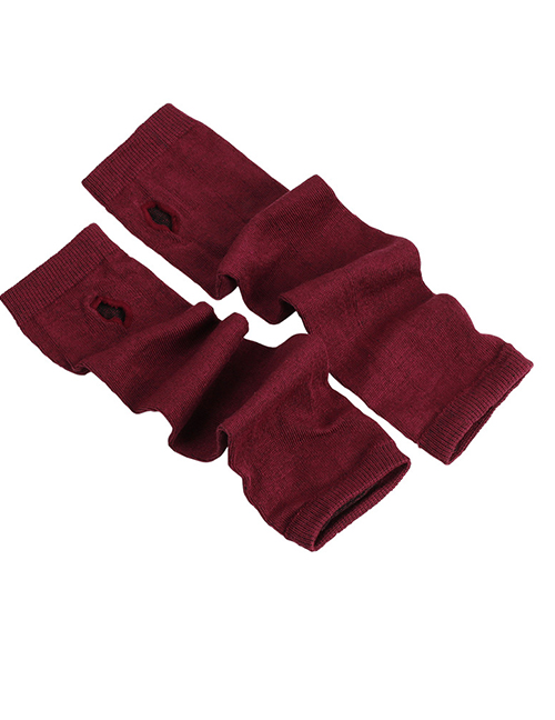 Fashion Dark Wine Red 8 Polyester Fingerless Arm Cover
