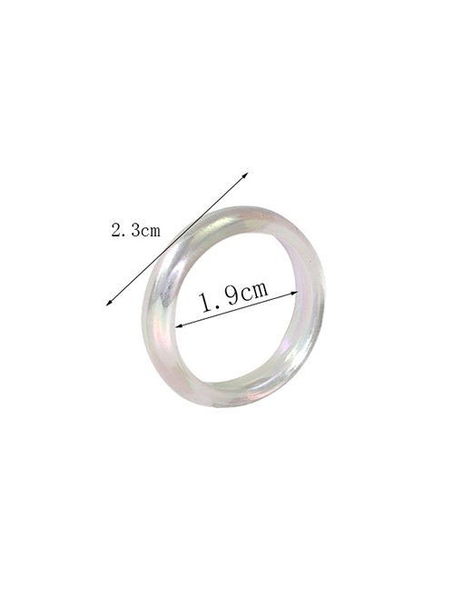 Fashion J05 Transparent Color Resin Geometric Round Ring