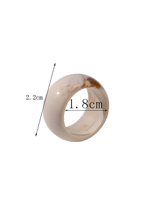 Fashion J09 Marble Color Resin Geometric Round Ring