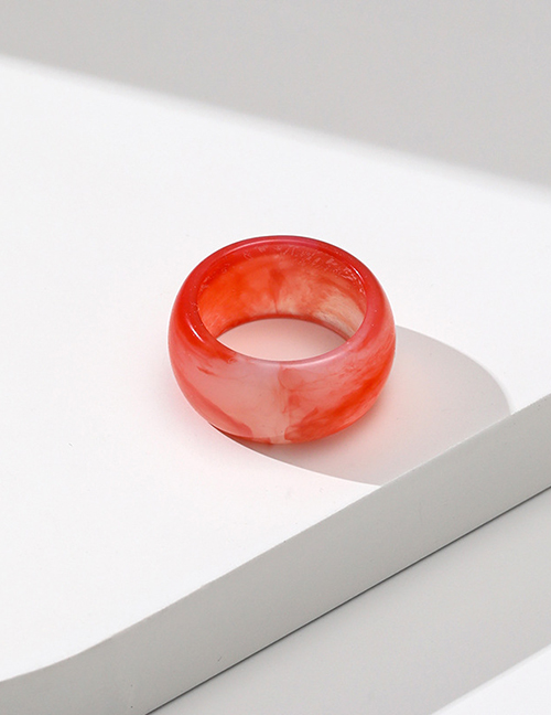 Fashion J09 Two-tone Powder Resin Geometric Round Ring