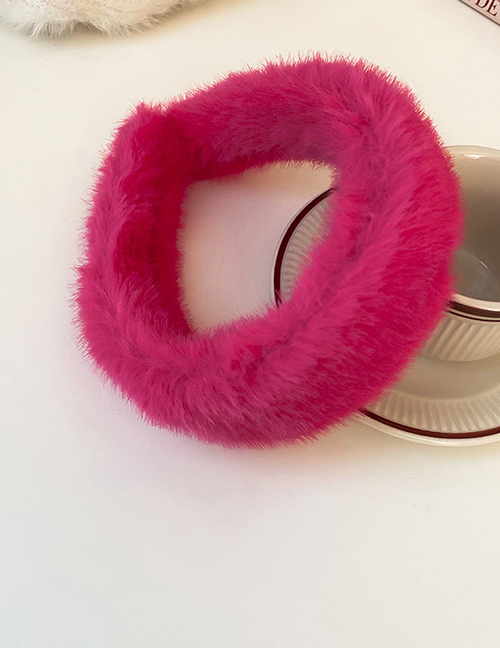 Fashion Headband - Rose Red Irregular Plush Headband