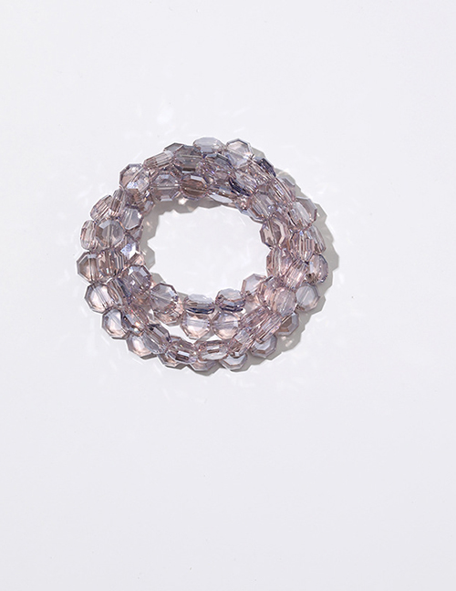 Fashion Pink Purple Crystal Frosted Glass Bread Bead Material
