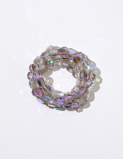 Fashion Rose Silver Purple Crystal Frosted Glass Bread Bead Material