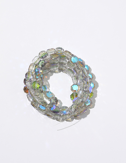 Fashion Lime Purple Crystal Frosted Glass Bread Bead Material