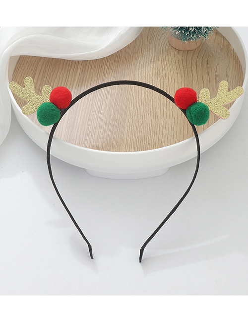 Fashion Red And Green Colorful Hair Ball Antler Headband
