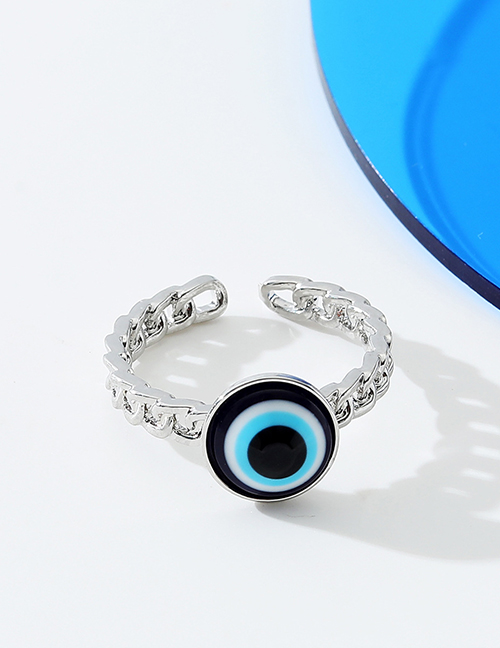 Fashion Silver Resin Eye Open Ring
