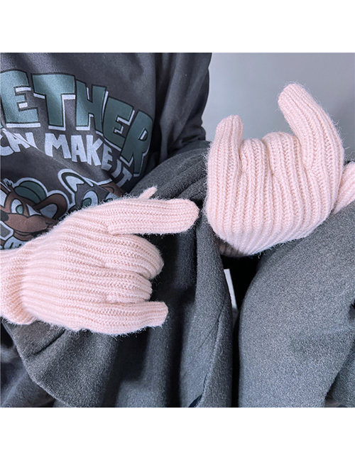 Fashion Pink (upgrade) Wool Knit Touch Screen Gloves