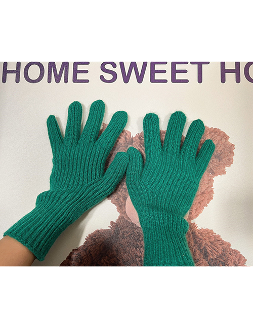 Fashion Christmas Green (regular) Wool Knit Touch Screen Gloves