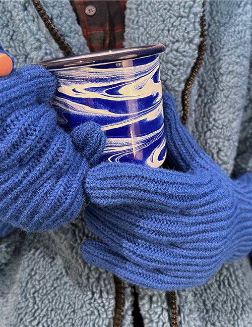 Fashion Klein Blue (regular) Wool Knit Touch Screen Gloves