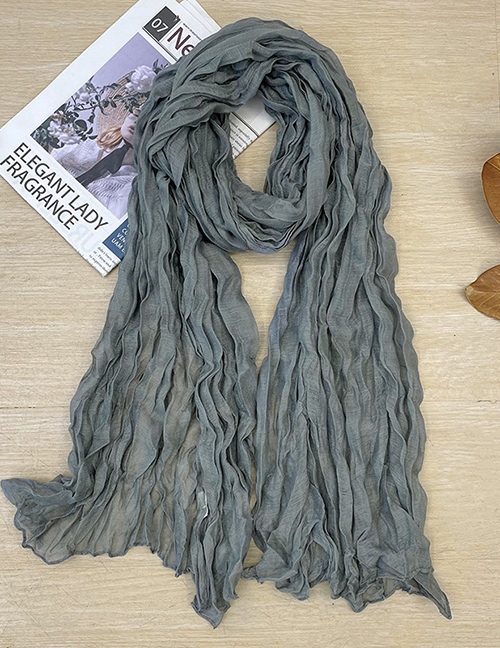 Fashion 5# (regular) Cotton And Linen Pleated Solid Color Scarf