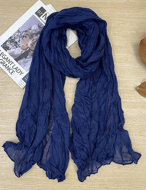 Fashion 8# (regular) Cotton And Linen Pleated Solid Color Scarf